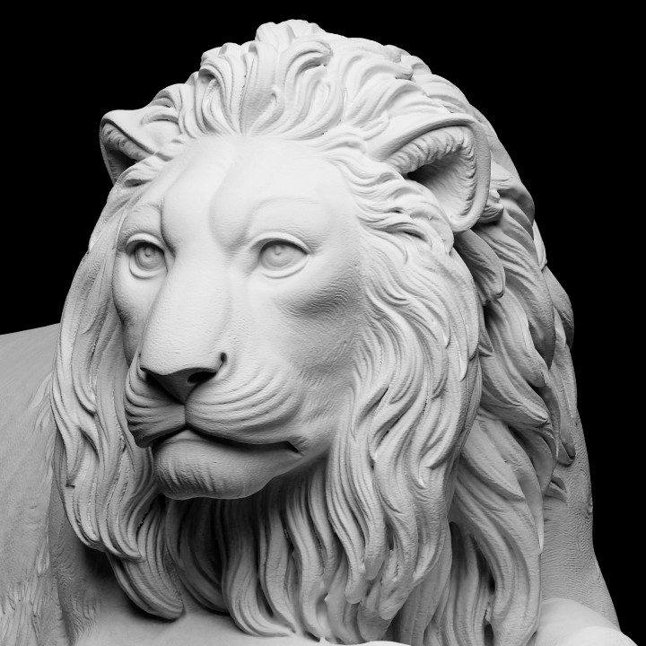 recumbent lion scan animal cat sculpture marble austrian 3dprinting denmark mammal neoclassical thorvaldsen bertel schwarzenberg cc0 openglam artec-eva thorvaldsen2020 3D print model - Mito3D