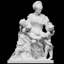 caritas analyse bébé mythologie sculpture statue femme enfant 3dprint charité plâtre 3dscan beau cœur allégorie 3d print model - Mito3D
