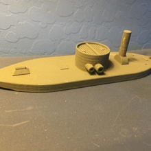 uss monitor 3dprint battleship ironclad 3d print model - Mito3D