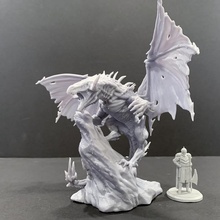 black dragon pose 2 tabletop creature dungeons fantasy figurine mini monster miniature blackdragon 3d print model - Mito3D