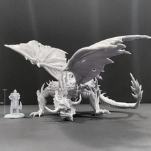 siyah Ejderha poz 1 masaüstü yaratık Zindanlar fantezi heykelcik canavar minyatür Kara 3d print model - Mito3D
