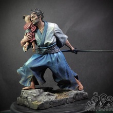 lone wolf cub pre-supported toys & games hero japan manga sculpture statue warrior yoda blade mandalorian father samurai bushido historic swordsman ronin ogamiitt 3d print model - Mito3D