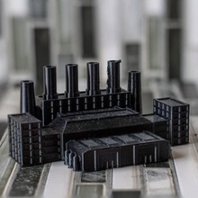 fabrika karmaşık mimari bina Sanayi minimalist modern minyatür sıvı yağ rafineri minimalizm factory complex oil refinery bacalar 3d print model - Mito3D