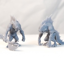 fishmen dnd personaggi 3 pose tavolo Stampa stampabile ascia draghi dungeon pesce mini soldato carattere miniatura nemico incontrare esploratore homebrew npc 3d print model - Mito3D