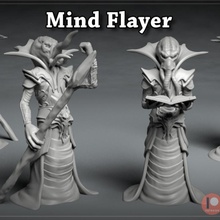 mind flayer - 3d printable character 2 poses tabletop creature dragons dungeons figure mini monster wizard miniature mage enemy cthulhu tentacle dnd pathfinder mindflayer 3d print model - Mito3D