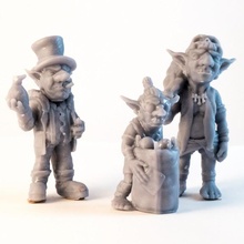 team goblin - 3 characters tabletop dragons dungeons mini monster warrior weapon miniature bomb enemy bomber explosive encounter dnd group pathfinder goblins bruiser businessman 3d print model - Mito3D