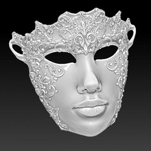 mujer máscara cara cabeza joya flora tallado 3d print model - Mito3D