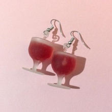 vin boucles d'oreilles résine l'alcool boisson bijoux fête transparent translucide hennight 3d print model - Mito3D