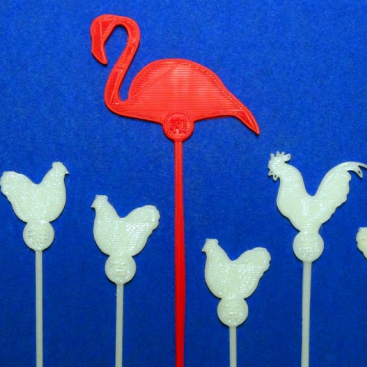 flamingo tavuk bahçe zheng3 cocktailsticks 3D print model - Mito3D