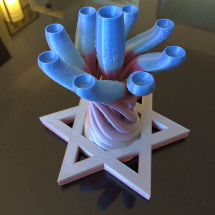 star david menorah 3D print model - Mito3D