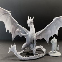 Grün Drachen Pose 1 Tischplatte Kreatur Dungeons Fantasie Figur Monster grüner Drache 3d print model - Mito3D