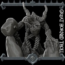 deluxe great horned troll tabletop 3d print model - Mito3D