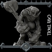 deluxe cave troll tabletop 3d print model - Mito3D