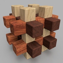 cubi arte decorazione gioco puzzle legna lavorazione legno 3d print model - Mito3D