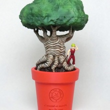 Principe baobá decoração figura plantar Panela miniatura petit 3d print model - Mito3D