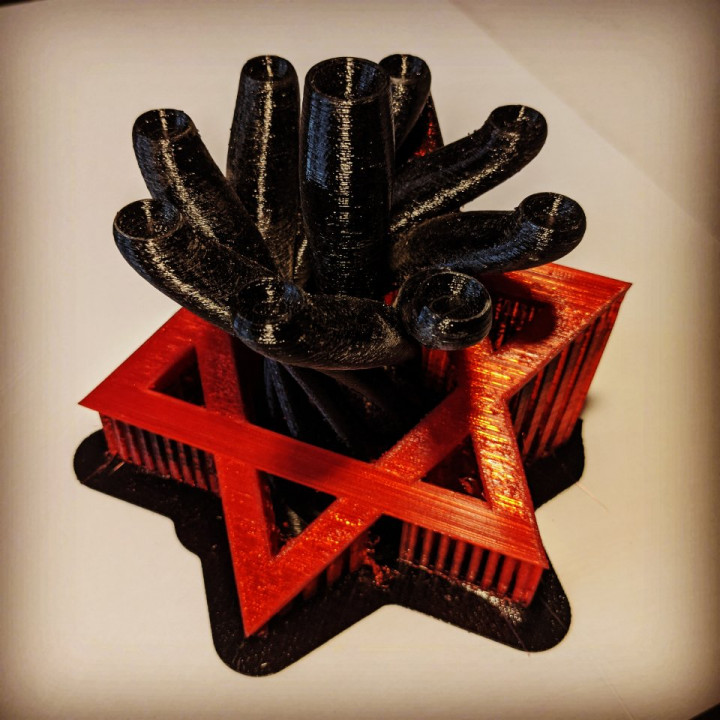 star david menorah 2 colors & garden 3D print model - Mito3D