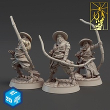 Ashigaru arquero mesa continuar fantasía miniaturas fragua imperio titán 3d print model - Mito3D