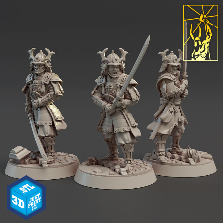 blademasters tabletop dragon fighter miniatures warrior katana forge samurai empire titan 3D print model - Mito3D