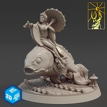 Hori Mizu Koi Magier Tischplatte Kreatur Drachen Fantasie Miniaturen mythisch Schmiede Reich Titan Geisha 3d print model - Mito3D