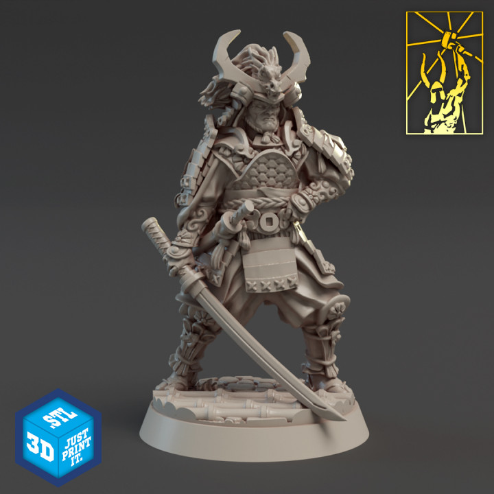 ruijn shogun tabletop armor dragon fantasy fighter miniatures warrior katana forge empire titan 3D print model - Mito3D
