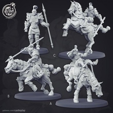 mounted warrior tabletop play rpg horse patreon dnd cast tournament grand castnplay 3d print model - Mito3D