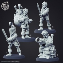 young squire pre-supported tabletop fantasy fighter medieval play sword warrior boy training kid dnd cast 3d print model - Mito3D