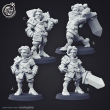 halfling fighter tabletop fantasy medieval play rpg small warrior dnd cast tournament grand 3d print model - Mito3D