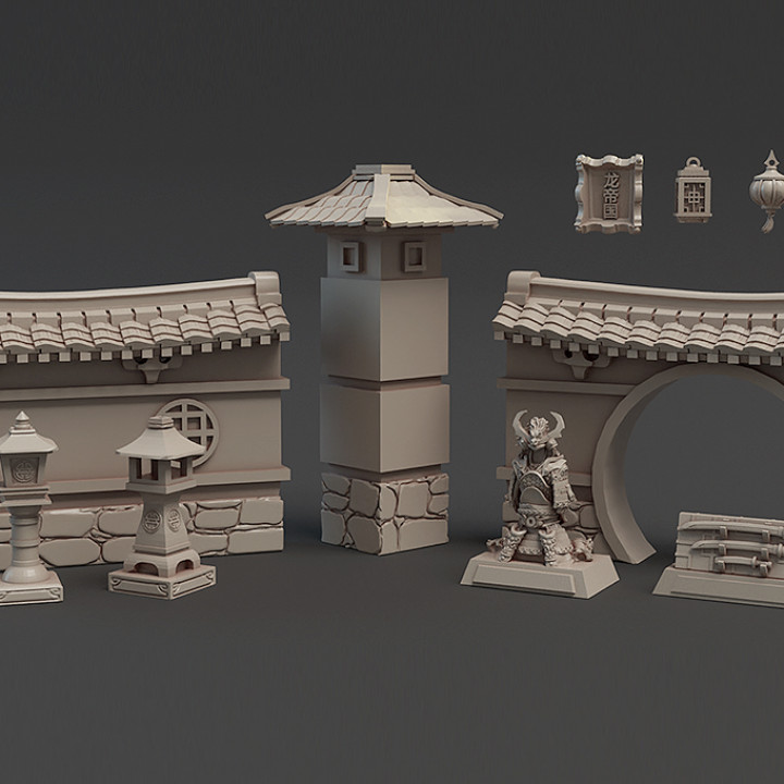 dragon empire terrain set tabletop fantasy miniatures diorama forge titan 3D print model - Mito3D