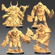 Minotaur klan kahramanlar 3 modüler minyatürler + 1 Bedava özel minyatür masaüstü canavar Görüntüle ejderhalar Zindanlar fantezi savaşçı vay minis 3d print model - Mito3D