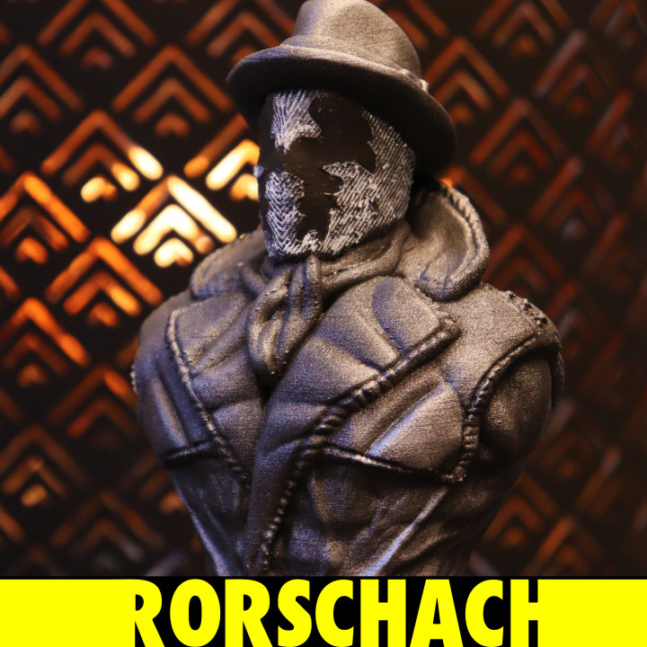 rorschach watchmen support free bust fun marvel comic dc comics comedian doctormanhatten 3D print model - Mito3D