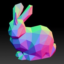 tavşan tek boynuzlu at fdm pla obj düşük poli 3d print model - Mito3D