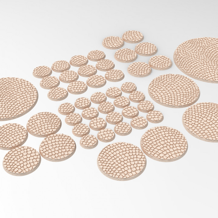 3d printable coblestone textured bases - trays wargame print model tabletop miniatures tray wargaming movement 28mm 35mm 3D print model - Mito3D