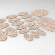 3d printable coblestone textured oval bases - roads wargame tabletop road wargaming 28mm 35mm 3d print model - Mito3D