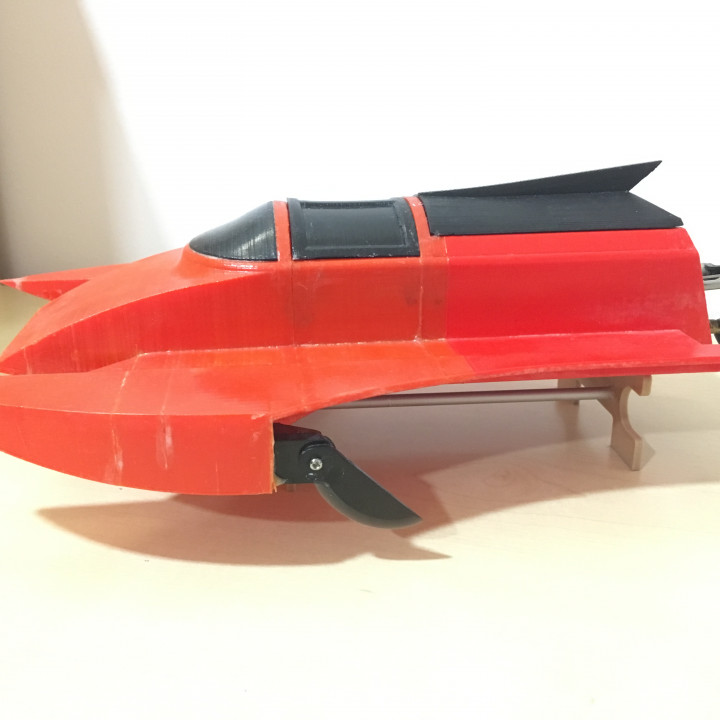 rc boat 3dprinted speedboat 3D print model - Mito3D
