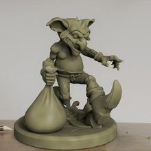 goblin tampo mesa dnd Tesouro goblintheif 3d print model - Mito3D