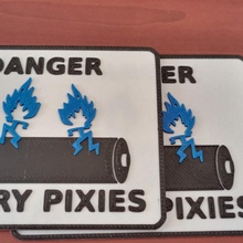 3dprinted ave angry pixies sticker sign 3d print model - Mito3D