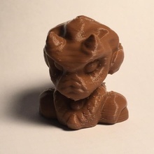 alien bust devil fantasy simple skull scifi mind exercise 3d print model - Mito3D