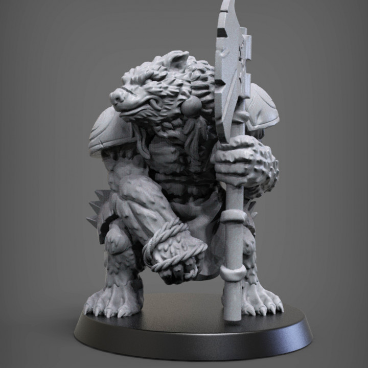 homem urso tampo mesa Urso dragões masmorras miniatura esculpir jogos tabuleiro lobisomem 3D print model - Mito3D