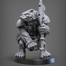 homem urso tampo mesa Urso dragões masmorras miniatura esculpir jogos tabuleiro lobisomem 3d print model - Mito3D