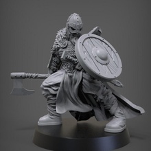 norse warrior tabletop fighter miniatures miniature sculpt boardgame 3d print model - Mito3D
