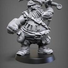 mercenario capo tavolo draghi dungeon umano miniatura scolpire furfante nemico gioco 3d print model - Mito3D