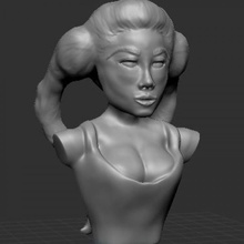 female hero bust figure cool detailed dragon fdm game gaming girl knight makerbot sexy sword resin tabletop anycubic minature interesting 3d print model - Mito3D