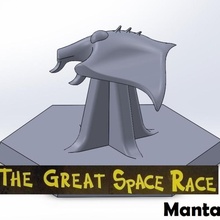 great space race - manta ship token boardgames boardgame pieces 3d print model - Mito3D