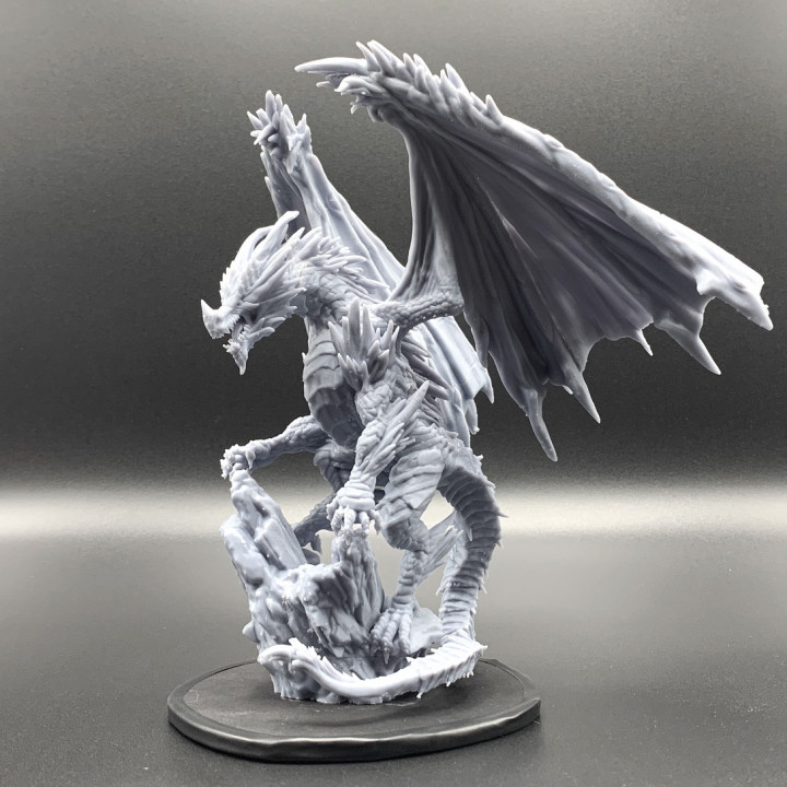 cristallo Drago posa 1 tavolo creatura draghi dungeon fantasia figurina mini mostro rpg miniatura 3D print model - Mito3D