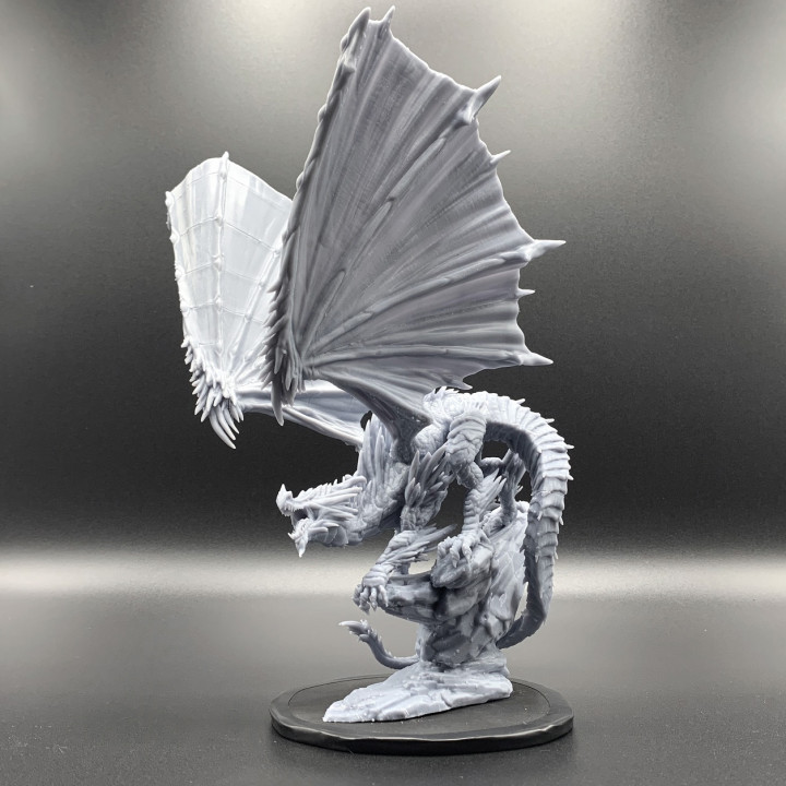 crystal dragon pose 2 tabletop creature dragons fantasy figurine mini monster rpg miniature dungeosn 3D print model - Mito3D