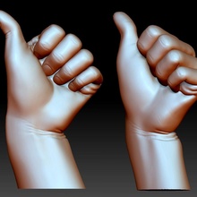thumb hand sign gesture male bended & garden wrist nice 3d print model - Mito3D