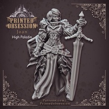 joan high paladin - heaven hath fury dnd 32mm pre-supported tabletop dragon female fighter hell kickstarter dungeon armoured kickass 3d print model - Mito3D