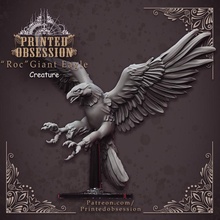 roc - giant eagle mount heaven hath fury dnd 32 mm scale pre-supported tabletop bird dragons hell miniatures table dungeon rocc hawlk 3d print model - Mito3D