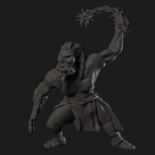 ogro berserker mangual fantasia personagem tampo mesa 3d print model - Mito3D