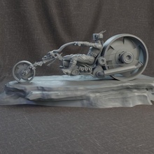 harvey robotson - robobiker toys & games bike dragon robot skull statue miniature collectibles harley davidson biker 3d print model - Mito3D